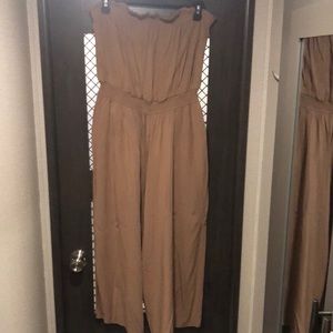 Halter Jumpsuit. Size Large in color Brown